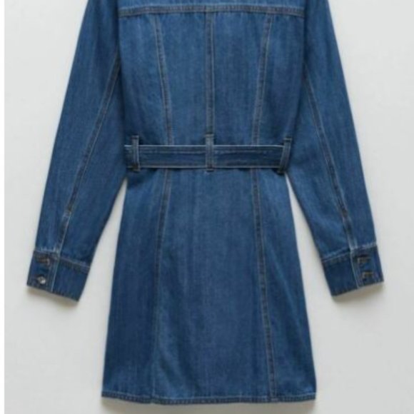 Zara long sleeve belted dress - Picture 3 of 5